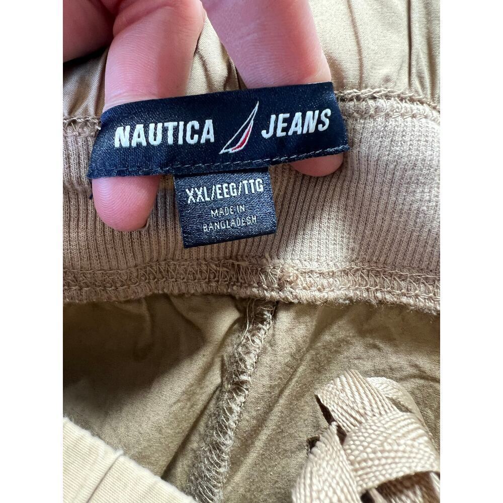 NWT Nautica Women's Cotton Roll-Tab Utility Pants, XXL, Tan, Elastic Waist - Picture 8 of 13